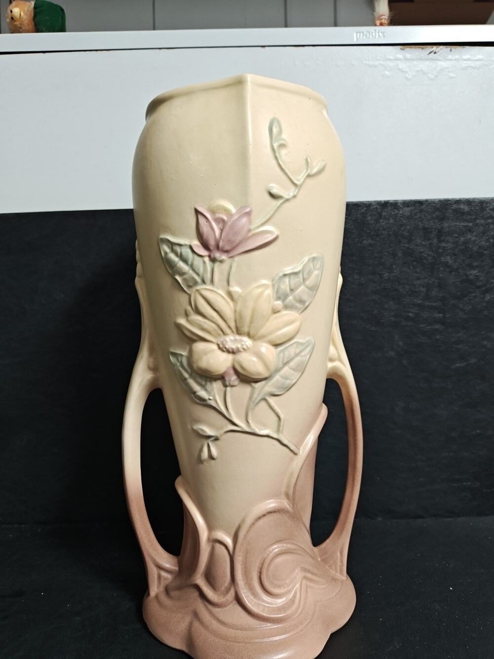 Hull Pottery Magnolia Vase Double Handled Floor Vase #20-15